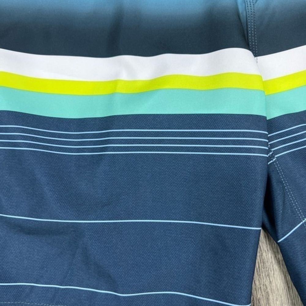 Hurley Mens Blue Stripe Swim Trunks - Picture 2 of 9
